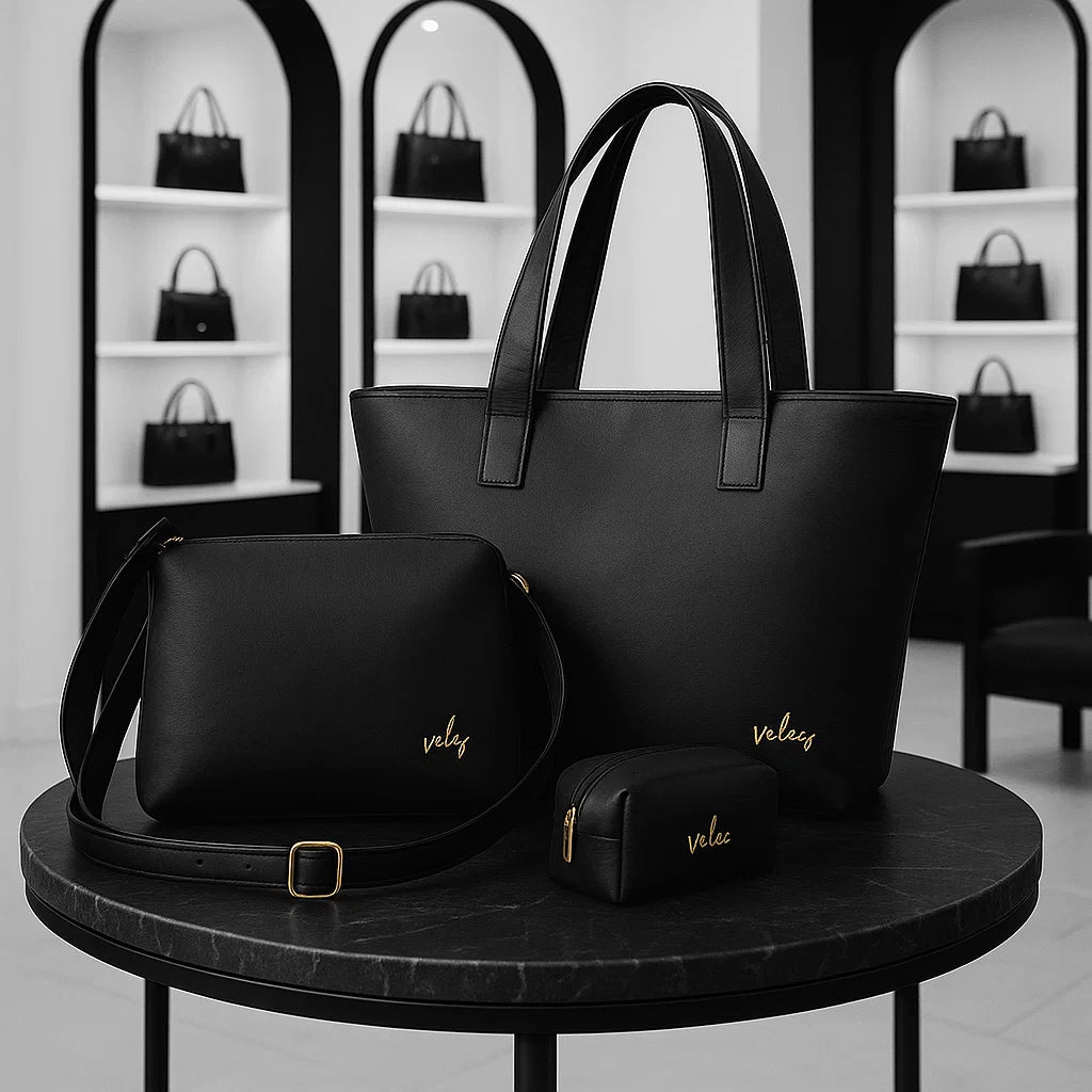 Bolso Dama Vélez + Carriel + Cosmetiquera Hecho a Mano - Cambio de Colección