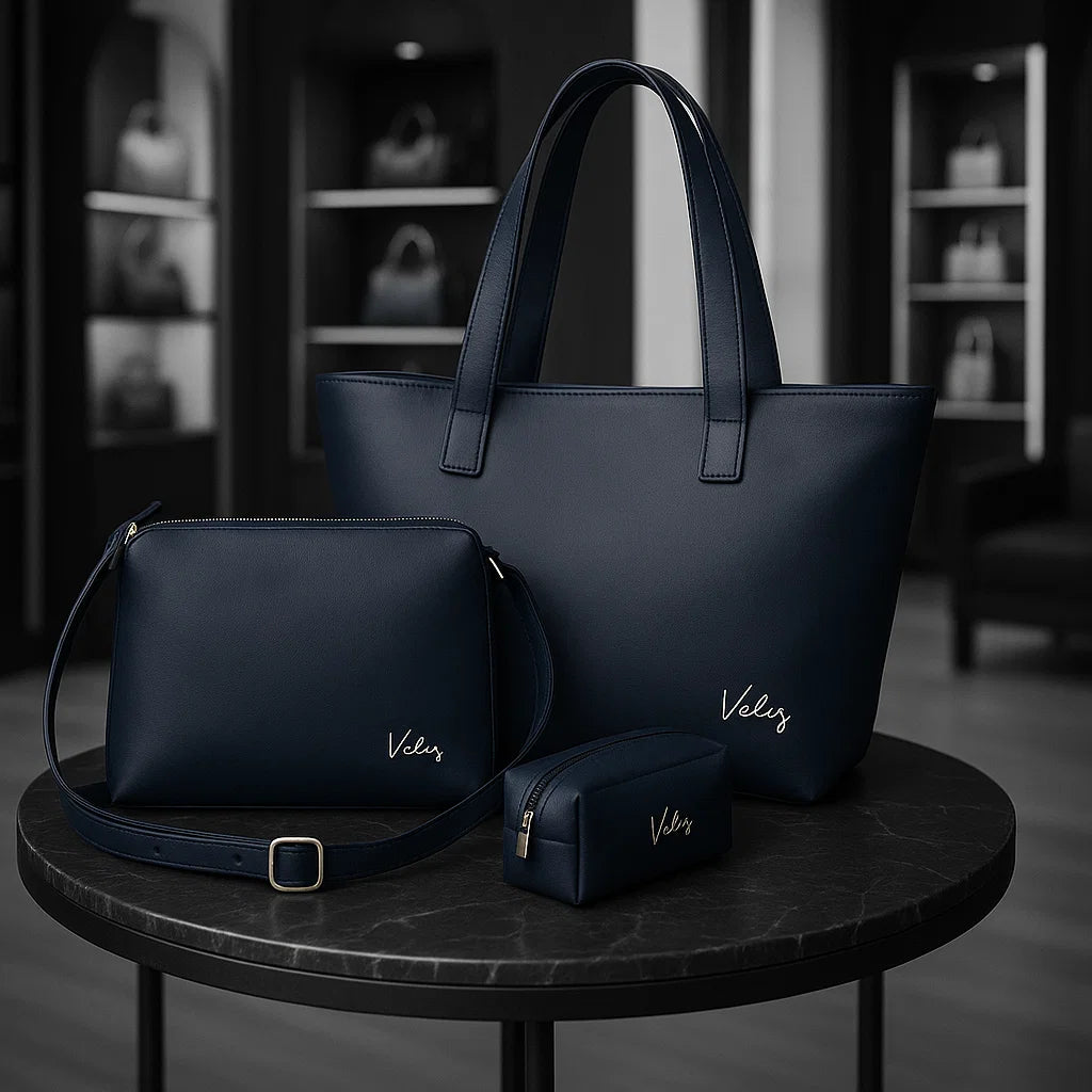 Bolso Dama Vélez + Carriel + Cosmetiquera Hecho a Mano - Cambio de Colección